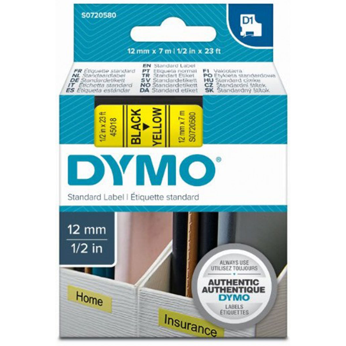 סרט-שחור-על-רקע-צהוב-dx45018-dymo