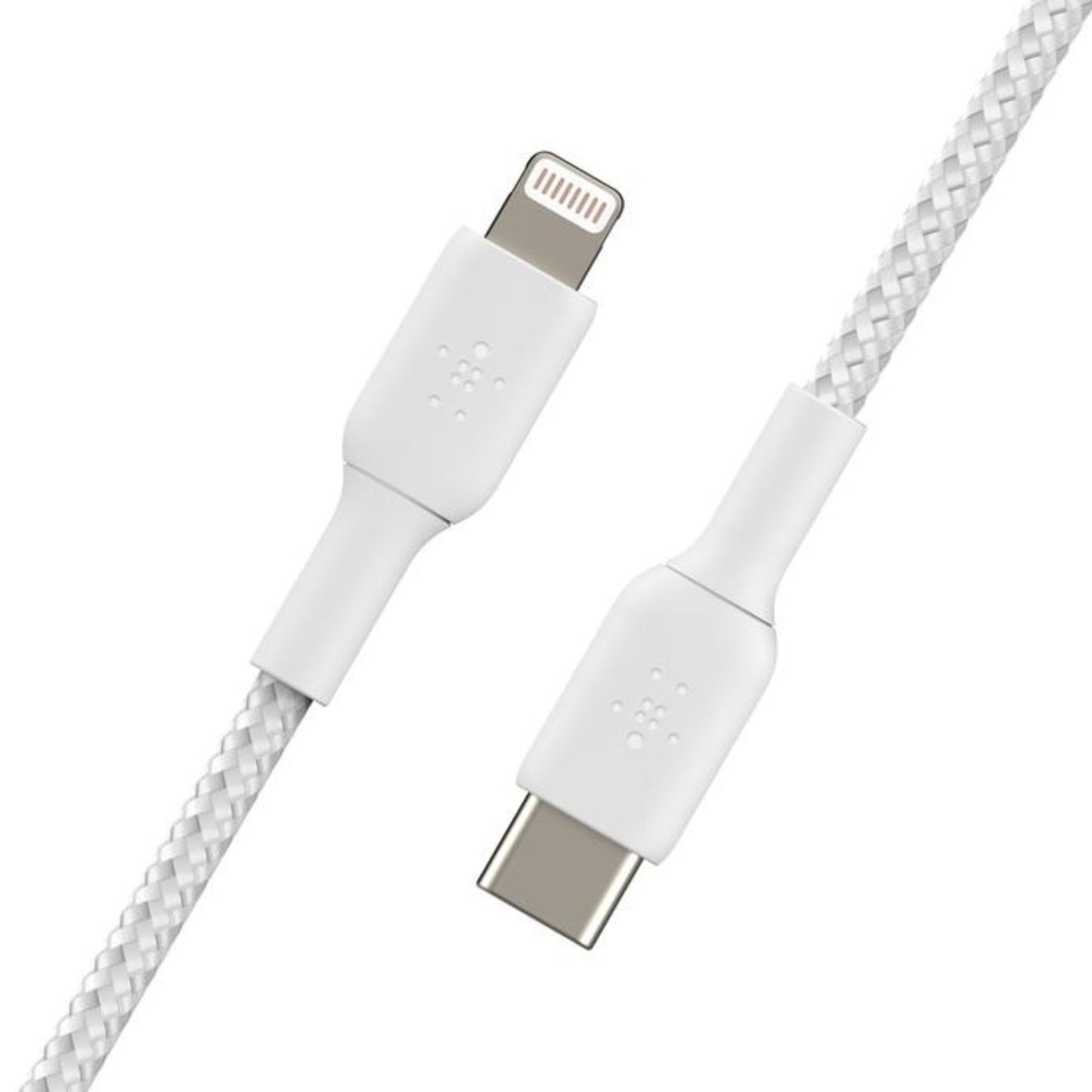 כבל קלוע 1 מטר לבן Belkin Lightning to USB-C