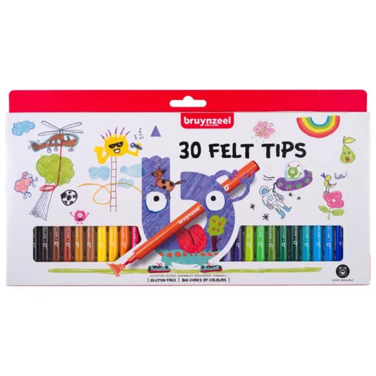 סט  30 טושים Bruynzeel Kids Felt Tips