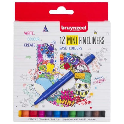 סט 12  צבעי Bruynzeel Fineliner Mini