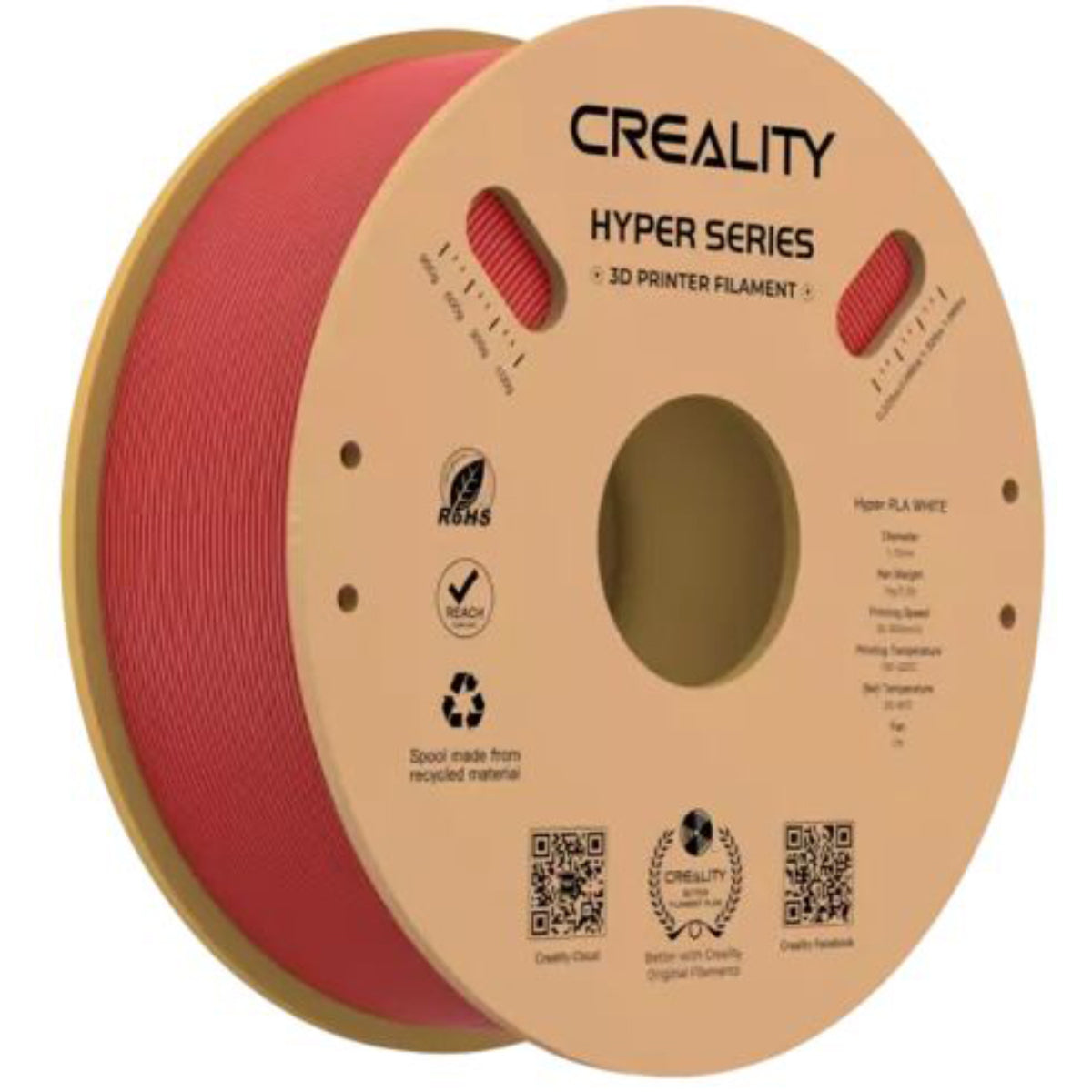 סליל הדפסה (פילמנט) לבן 1.75 מ"מ/1 ק"ג דגם Creality Hyper PLA