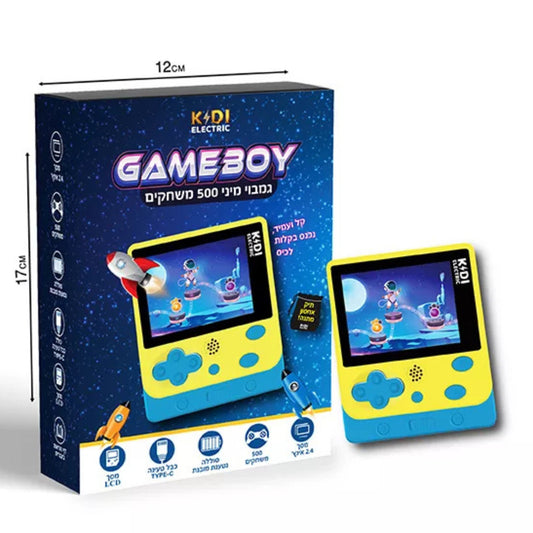 GAMEBOY מיני כחול צהוב 500 משחקים מסך 2.4 אינץ