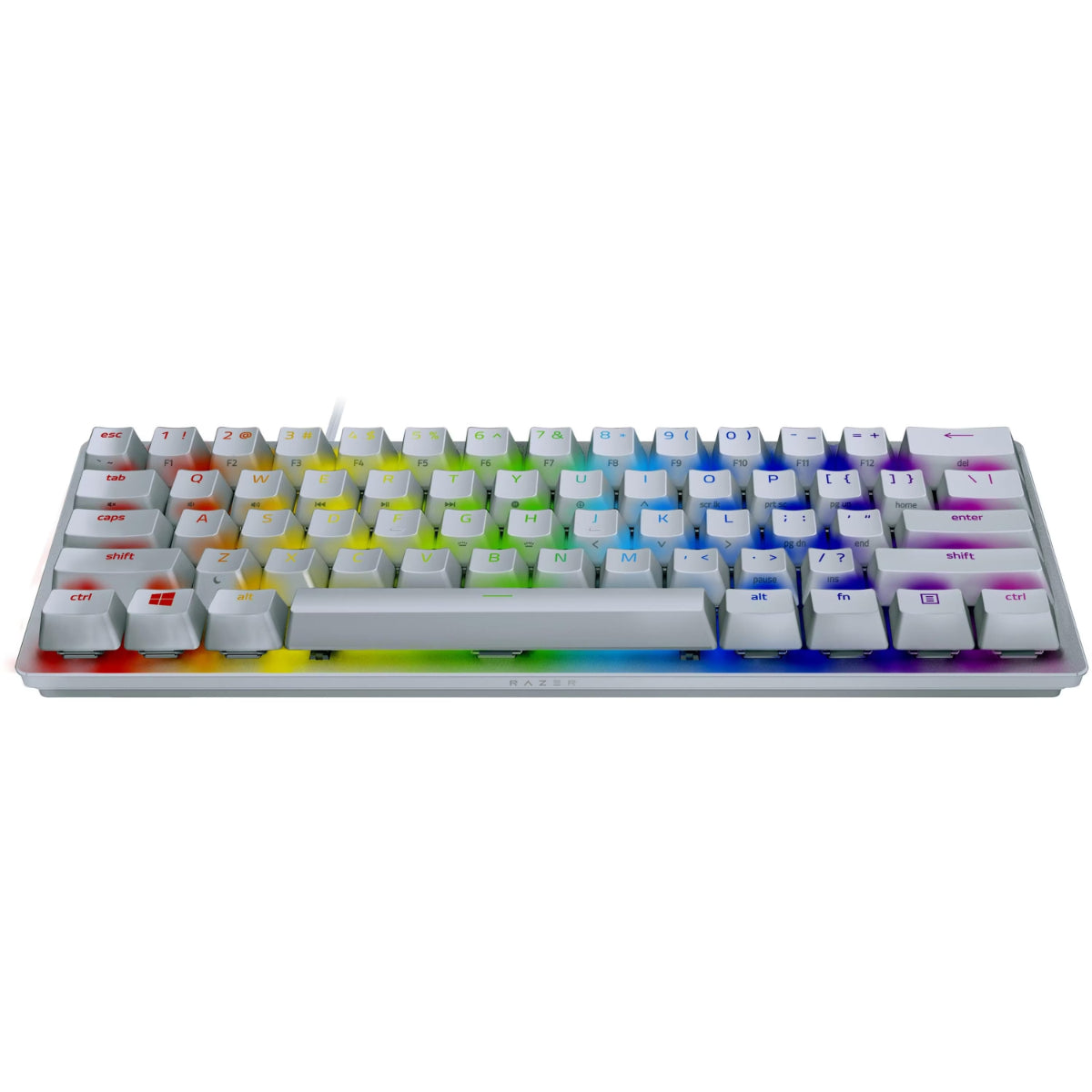 מקלדת-מכנית-אופטית-לבנה-razer-huntsman-mini-סוויץ-אדום