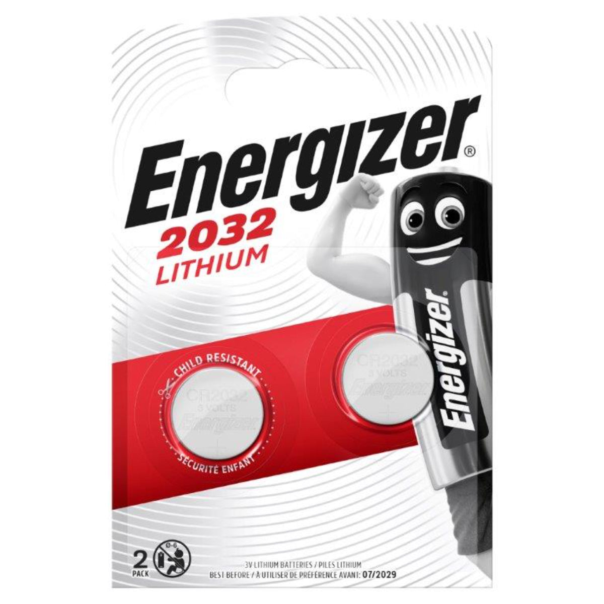 זוג סוללות ליתיום Energizer CR2032 3V