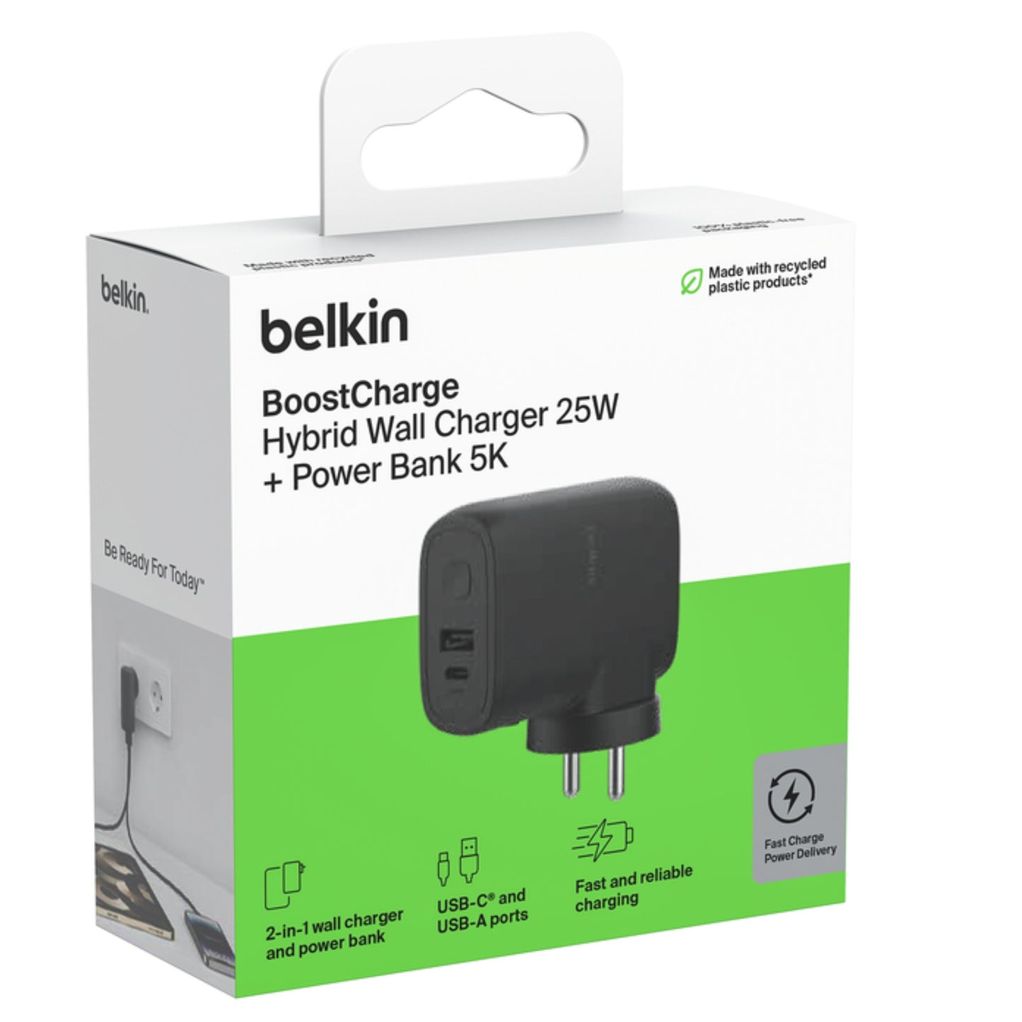 מטען 25W עם סוללה 5,000mAh+מתאמים Belkin