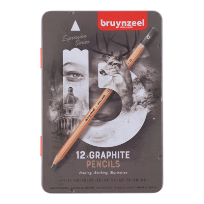 12 עפרונות שרטוט - Bruynzeel Expression graphite