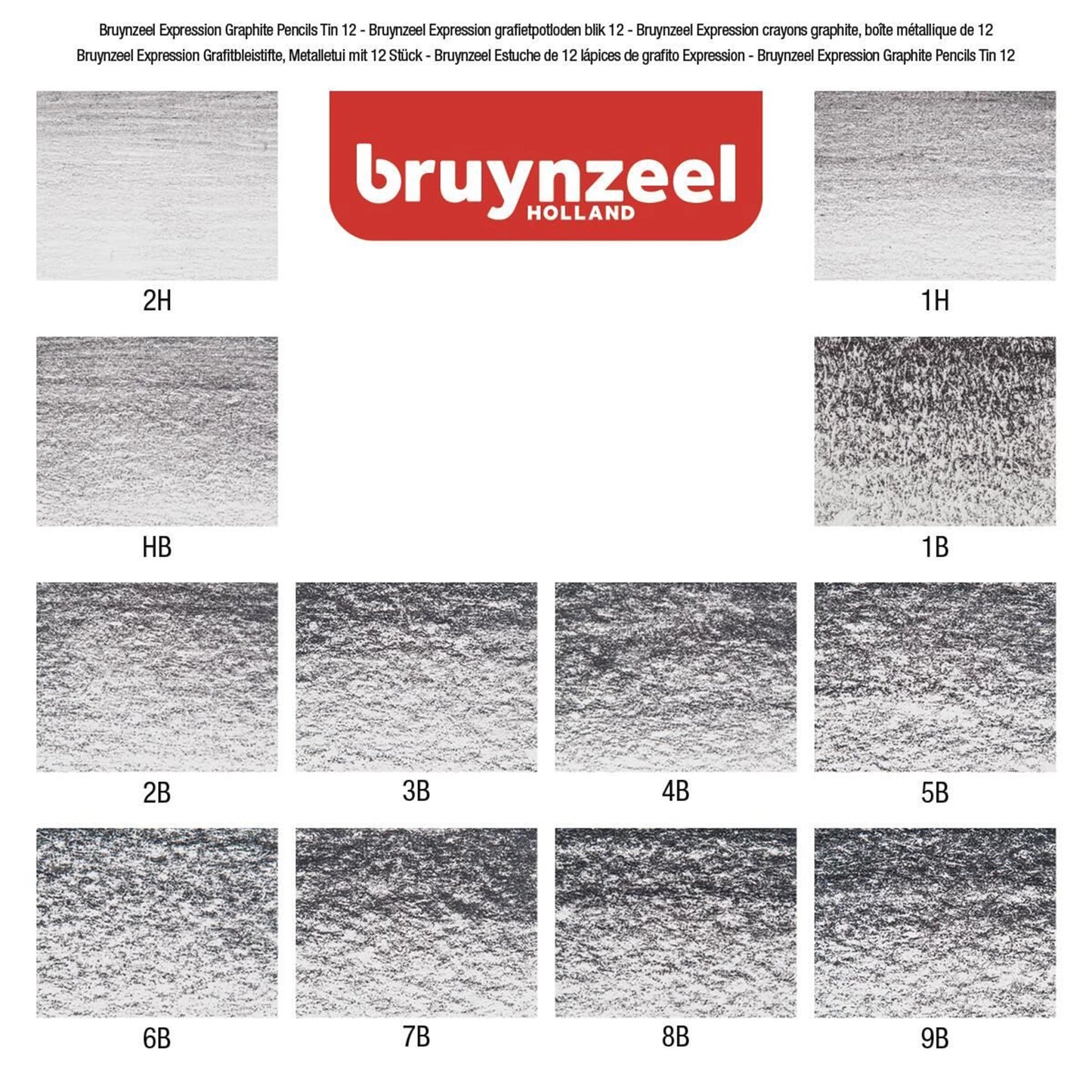 12 עפרונות שרטוט - Bruynzeel Expression graphite