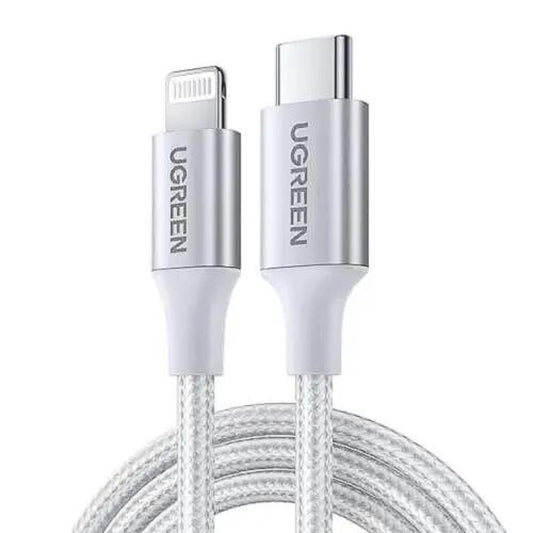 כבל טעינה מהירה באורך 1.5 מטר Ugreen USB Type-C To Lightning כסוף