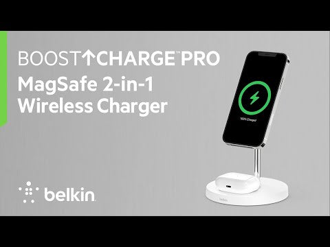 מעמד טעינה אלחוטית 2 ב-1 15W עם Belkin MagSafe שחור